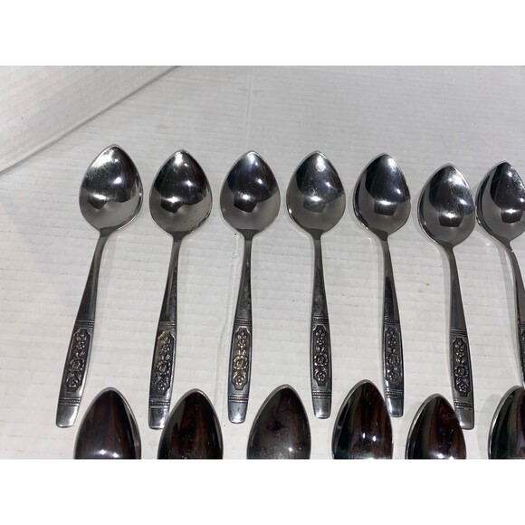 29 Pieces Profile Stainless Oneida Glossy Louisville Rose Flatware Spoons Forks - Picture 9 of 14